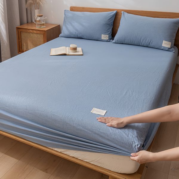 Washed cotton pure bed cover and sheet ( single bed sheet) - Image 2