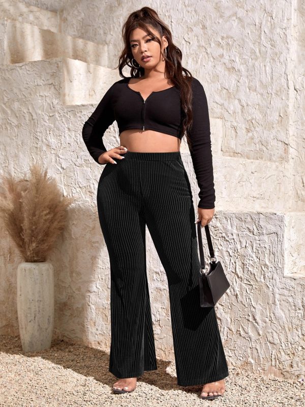 Elastic waisted flared pants