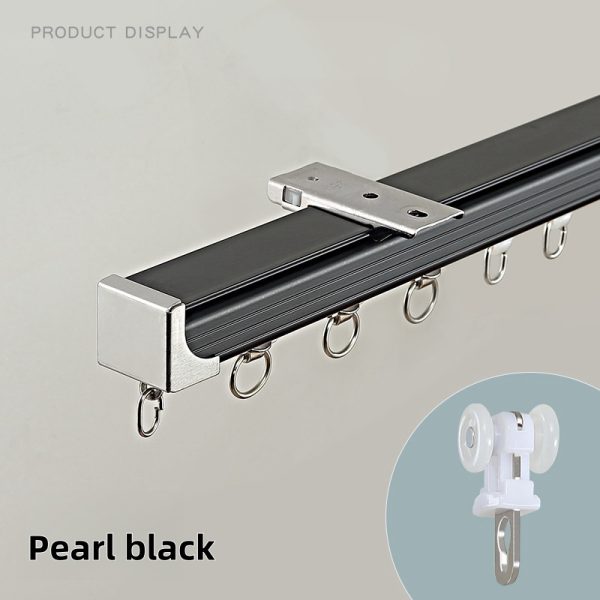 Thickened aluminum alloy curtain with dual tracks and integrated silent steel wheel style - Image 3