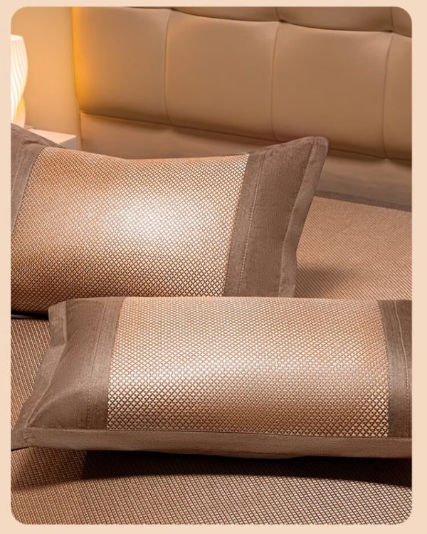 Summer Ice Silk Mat Bamboo Mat 1.8m bed [180x200cm cooling mat+pillowcase * 2] - Image 2