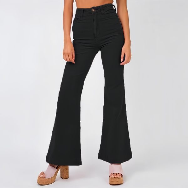Corduroy flared pants with wide legs - Image 4