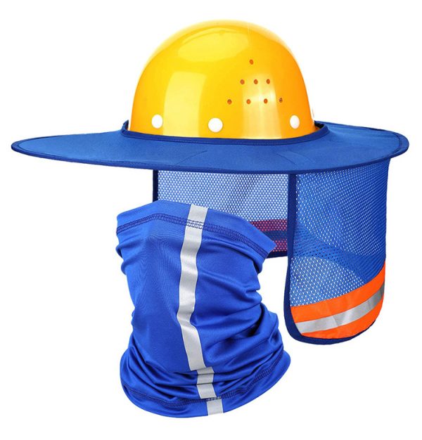 Safety helmet, sun protection, sunshade panel+reflective scarf, outdoor installation and construction at construction site - Image 3