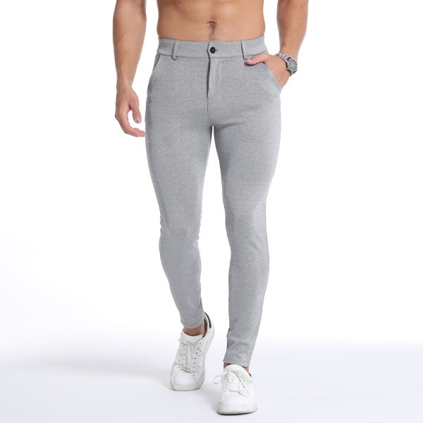 Men's high elasticity small leg pants