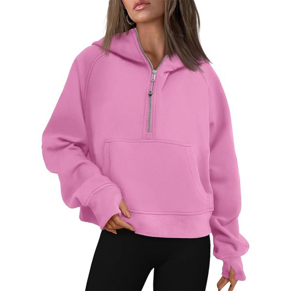 Hooded zipper thick hoodie top - Image 6