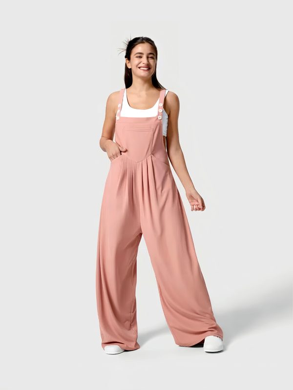 Fold up slimming casual and comfortable overalls
