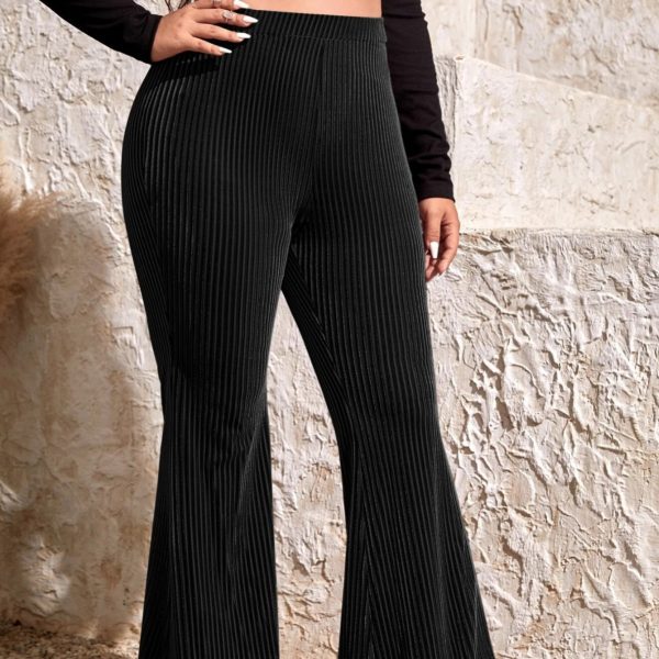 Elastic waisted flared pants - Image 2