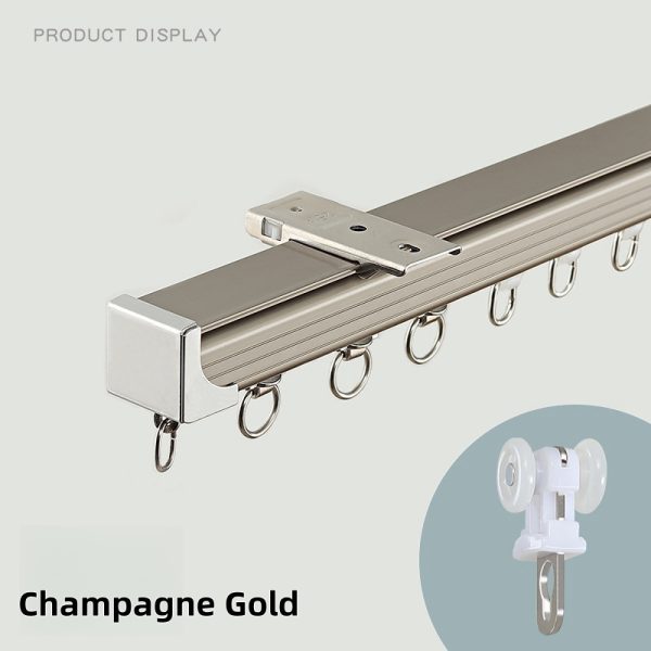 Thickened aluminum alloy curtain with dual tracks and integrated silent steel wheel style - Image 4