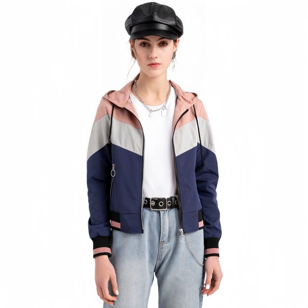 Hooded sports windbreaker