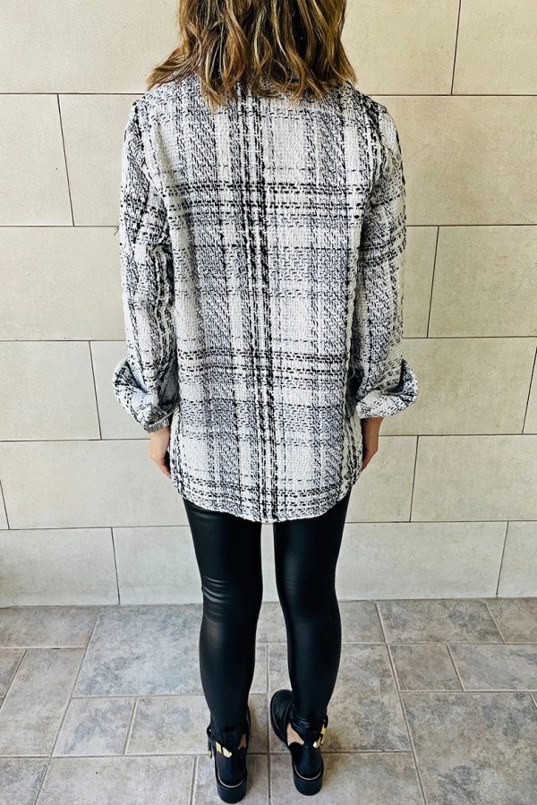 Collar loose button long sleeved jacket - Image 3