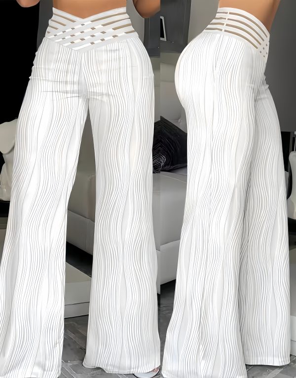 High waisted straight leg casual wide leg pants