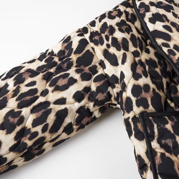 Retro leopard print cotton jacket - Image 3