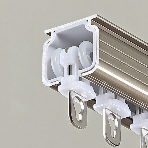 Thickened aluminum alloy curtain with dual tracks and integrated silent steel wheel style - Image 2