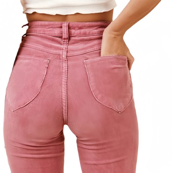 Corduroy flared pants with wide legs - Image 2