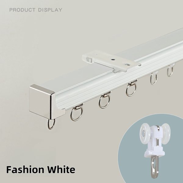 Thickened aluminum alloy curtain with dual tracks and integrated silent steel wheel style - Image 5