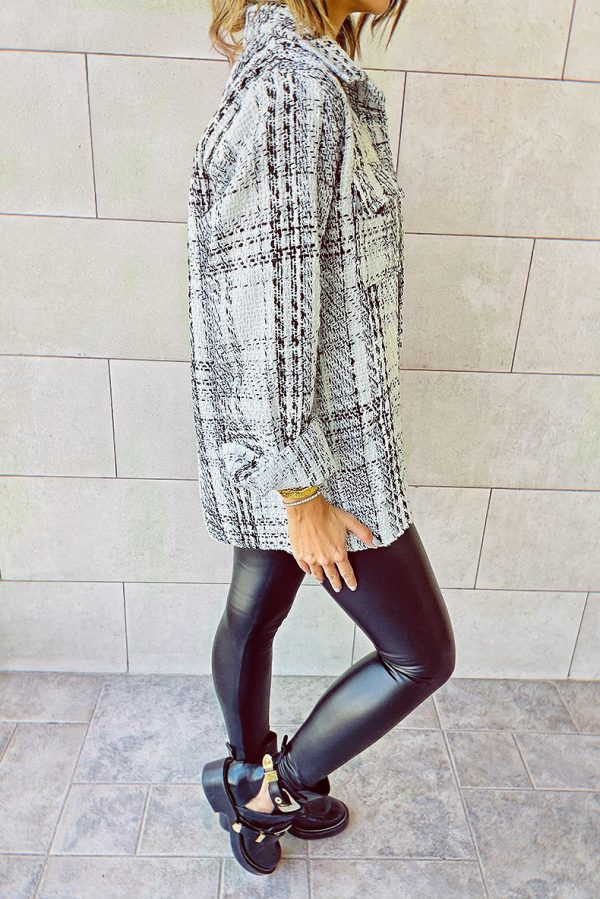 Collar loose button long sleeved jacket - Image 2