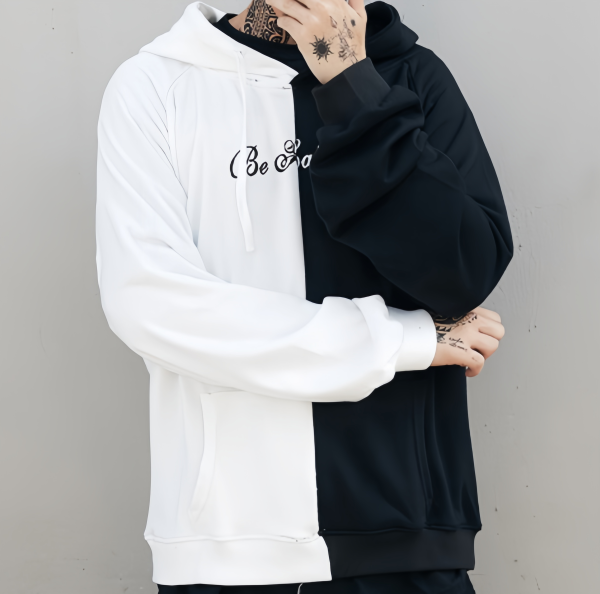 Color blocked smiley face hoodie - Image 3
